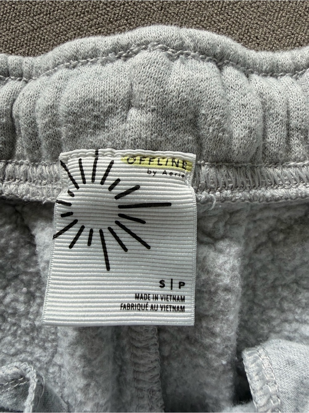 Aerie Offline Light Gray Fleece Jogger Sweatpants - Small - Picture 2 of 3